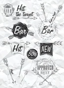 Set collection bar symbol Stock Illustration