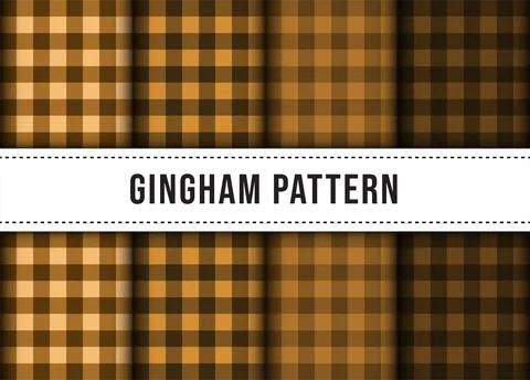 Set collection of checkered gingham line tablecloth seamless pattern. Premi.. Stock Illustration