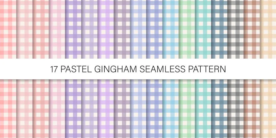 Set collection of checkered gingham tablecloth seamless pattern Stock-Illustration