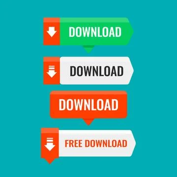 Set collection of download button elements for web design template Illustrazione stock