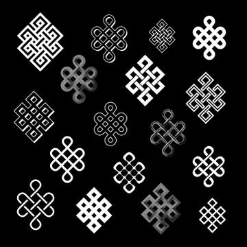 Set collection of the endless knots, palbeu Stock Illustration
