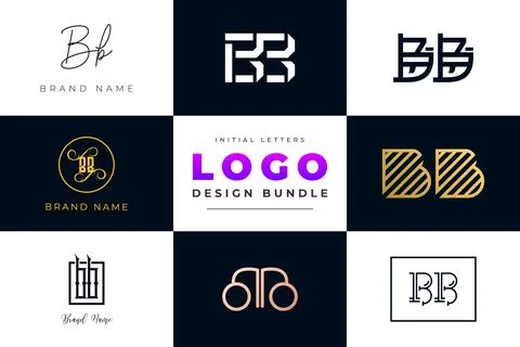 Set of collection Initial Letters BB Logo Design. Stock Illustration