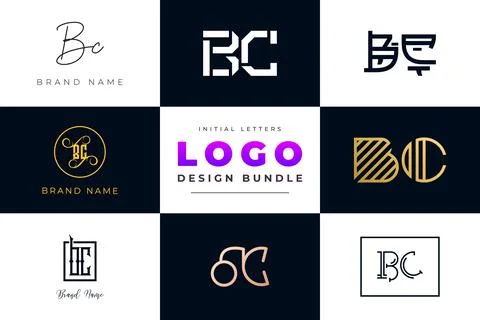 Set of collection Initial Letters BC Logo Design. Stock Illustration