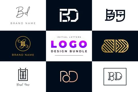 Set of collection Initial Letters BD Logo Design. Stock Illustration