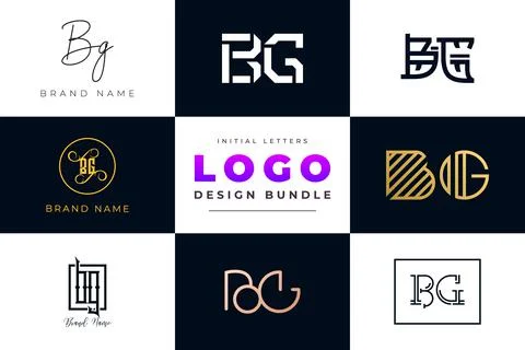 Set of collection Initial Letters BG Logo Design. Stock Illustration