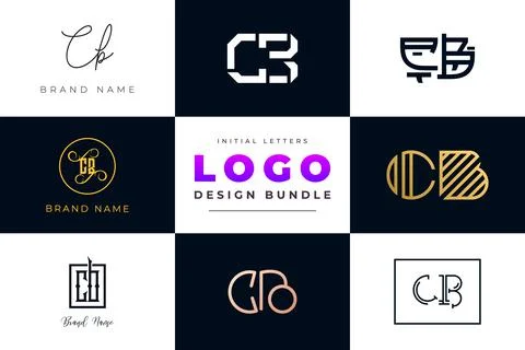 Set of collection Initial Letters CB Logo Design. Stock Illustration