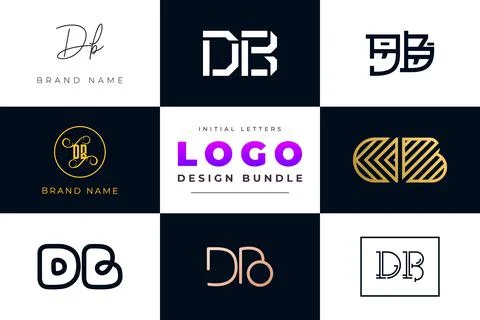 Set of collection Initial Letters DB Logo Design. Stock Illustration