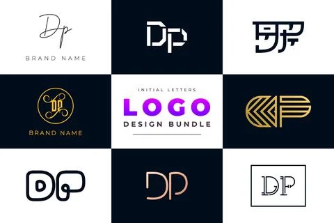 Set of collection Initial Letters DP Logo Design. Stock Illustration