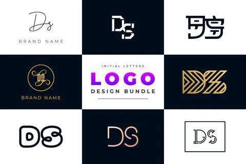 Set of collection Initial Letters DS Logo Design. Stock Illustration