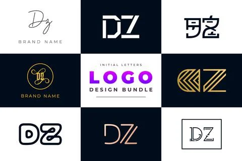 Set of collection Initial Letters DZ Logo Design. Stock Illustration
