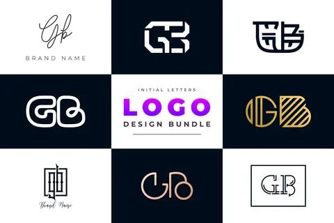 Set of collection Initial Letters GB Logo Design. Stock Illustration