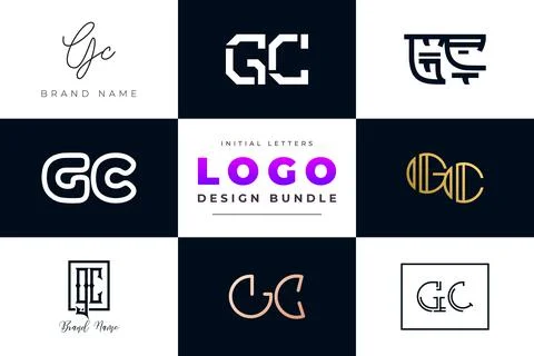 Set of collection Initial Letters GC Logo Design. Stock Illustration