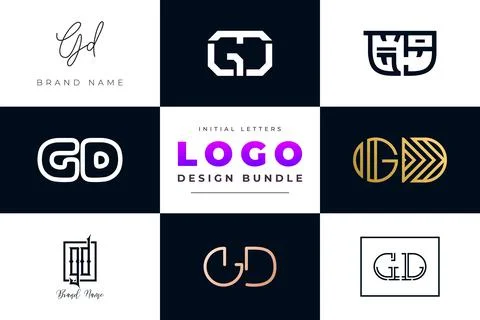 Set of collection Initial Letters GD Logo Design. Stock Illustration