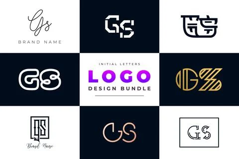 Set of collection Initial Letters GS Logo Design. Stock Illustration