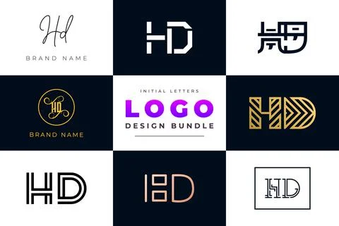 Set of collection Initial Letters HD Logo Design. Stock Illustration
