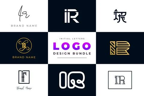 Set of collection Initial Letters IR Logo Design. Stock Illustration