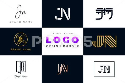 Jn letter logo design premium Royalty Free Vector Image