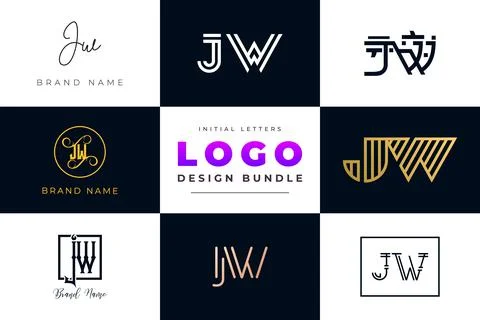 Set of collection Initial Letters JW Logo Design. Stock Illustration