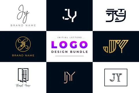 Set of collection Initial Letters JY Logo Design. Stock Illustration