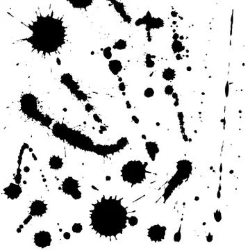 Set collection of Ink blot isolated on white background Stock Illustration