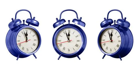 Set collection retro clock, watch, pointer clock, Purple, violet color alar.. Stock Photos