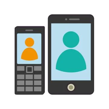 Set collection tech cellphones with buttons and touch screen Stock-Illustration