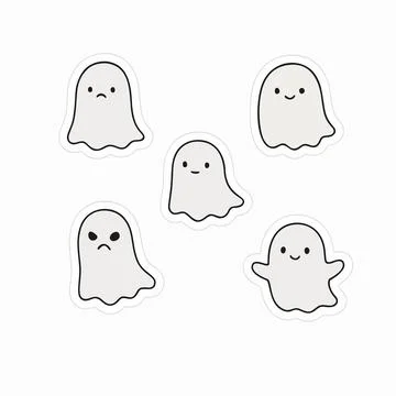 Set of collection vector set for elements, stiker, and clipart ghost Stock Illustration
