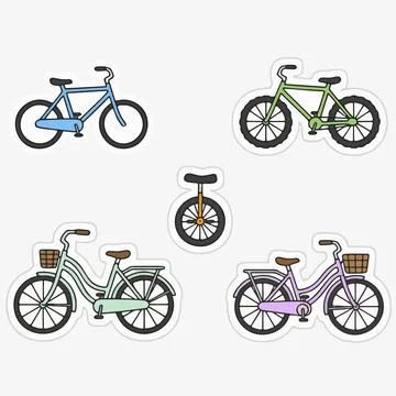 Set of collection vector set for elements, stiker, and clipart bicycle Stock Illustration