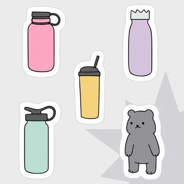 Set of collection vector set for elements, stiker, and clipart tumbler Illustrazione stock