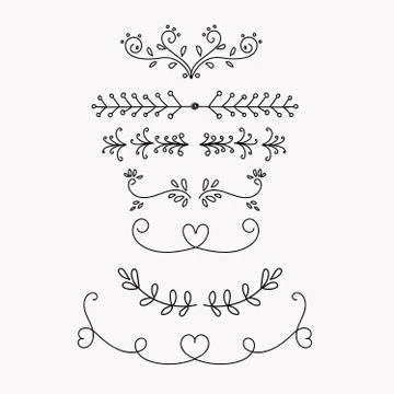 Set Collection of Vintage Ornament Elements Stock Illustration