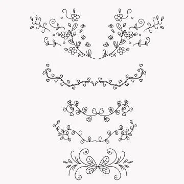 Set Collection of Vintage Ornament Elements Stock Illustration