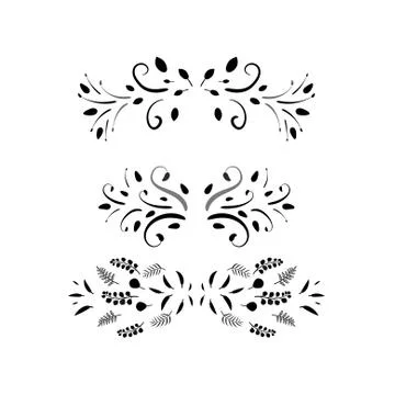 Set Collection of Vintage Ornament Elements Stock Illustration