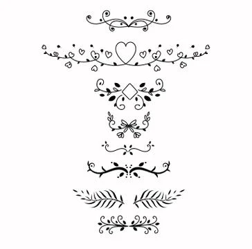 Set Collection of Vintage Ornament Elements Stock Illustration