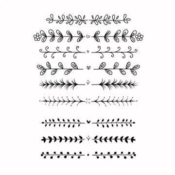 Set Collection of Vintage Ornament Elements Stock Illustration