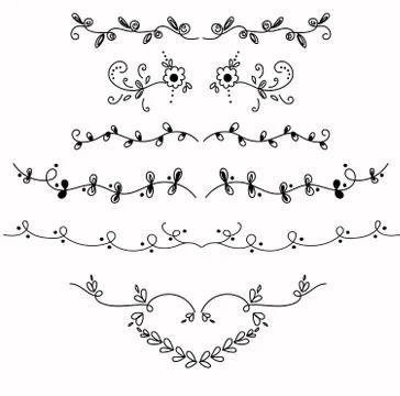 Set Collection of Vintage Ornament Elements Stock Illustration