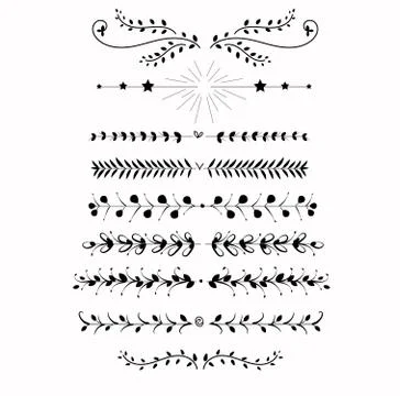 Set Collection of Vintage Ornament Elements Stock Illustration