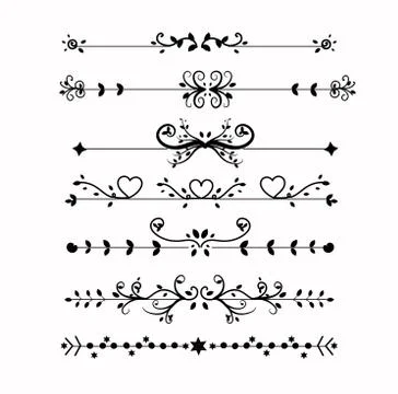 Set Collection of Vintage Ornament Elements Stock Illustration