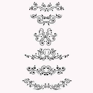 Set Collection of Vintage Ornament Elements Stock Illustration