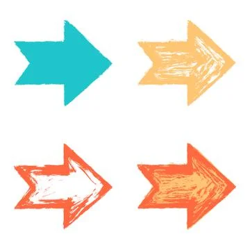 Set color arrow sign texture paint 스톡 일러스트