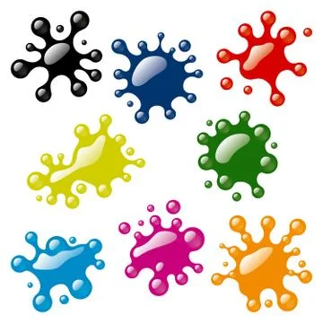 Set of color blots Stock Illustration