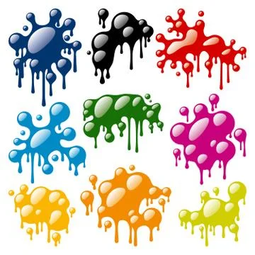 Set of color blots Stock Illustration
