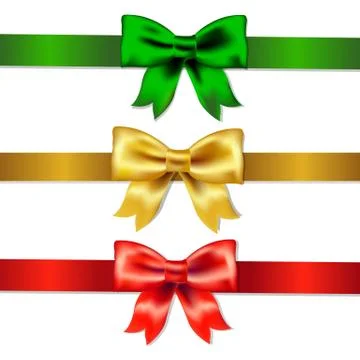 Set of color bows Stock Illustration