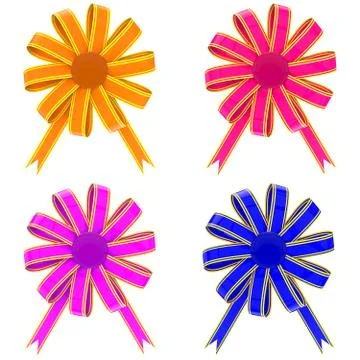 Set from color bows Stock Illustration