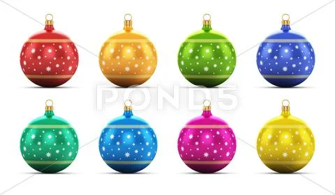 Set of color Christmas balls Stock Illustration