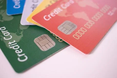 Set Of Color Credit Cards Stock Photos