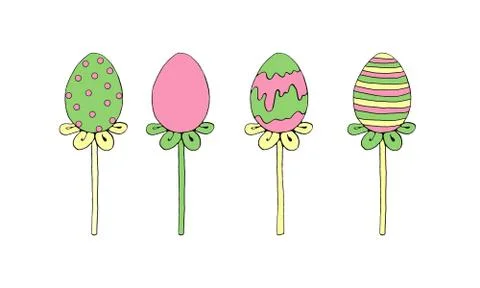 Set of Color decorative egg, candy, Lollipop. Design element for Easter, Vale イラスト素材