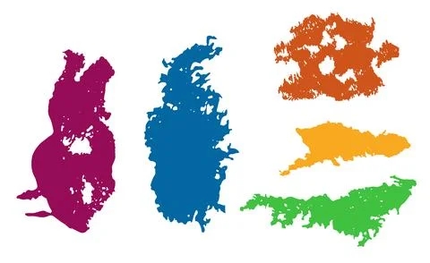 Set of color different abstract grunge spots vector illustration Stock Illustration