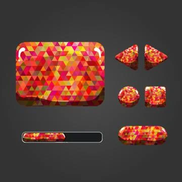 Set of color different buttons Stock Illustration