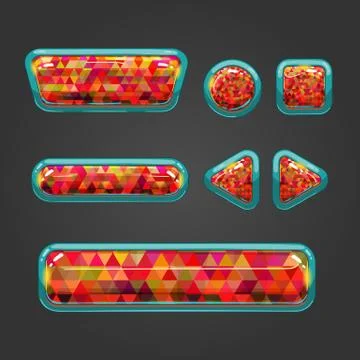 Set of color different buttons Stock Illustration