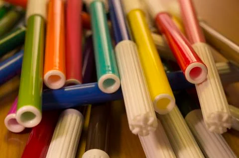 A set of color disordered markers Stock Photos